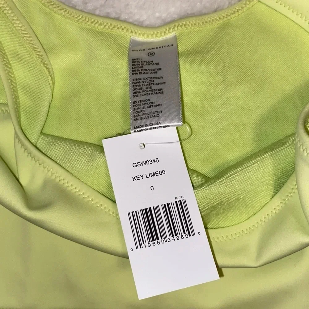 Good American Swim Top Key Lime XS NWT - Picture 3 of 3